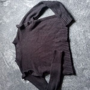 Wild Fable black mock neck sweater with shoulder ruffles